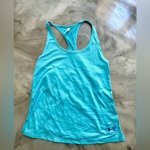 NWT New UNDER ARMOUR Isochill Up the Pace Tank Top Turquoise Aqua Blue Logo M